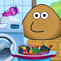 Pou Washing Clothes