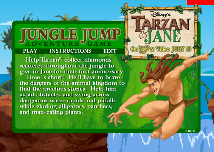 Tarzan e Jane Pulando na selva