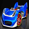 Blue Cartoon Racing Car