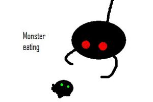Monster eating